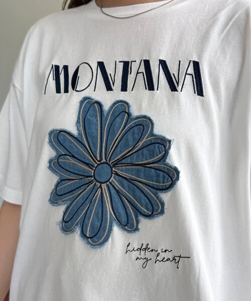 CPCM（シーピーシーエム）の「アソート刺繍半袖T（Tシャツ/カットソー・レディース・オフホワイト/チャコールグレー/アイボリー/ブラック/グレイッシュベージュ/ネイビー・FREE）」の7枚目の写真
