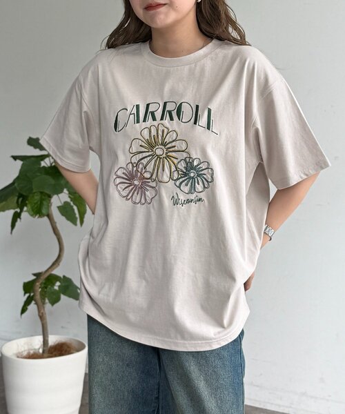 CPCM（シーピーシーエム）の「アソート刺繍半袖T（Tシャツ/カットソー・レディース・オフホワイト/チャコールグレー/アイボリー/ブラック/グレイッシュベージュ/ネイビー・FREE）」の22枚目の写真