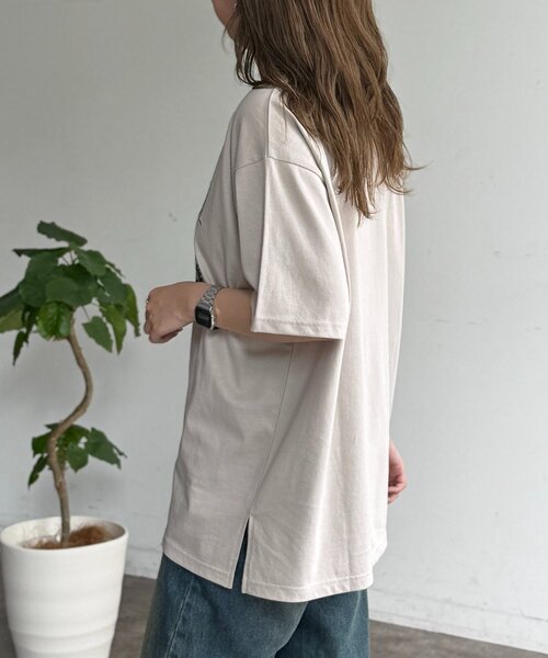 CPCM（シーピーシーエム）の「アソート刺繍半袖T（Tシャツ/カットソー・レディース・オフホワイト/チャコールグレー/アイボリー/ブラック/グレイッシュベージュ/ネイビー・FREE）」の21枚目の写真