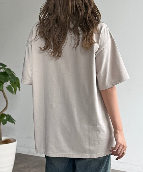 CPCM（シーピーシーエム）の「アソート刺繍半袖T（Tシャツ/カットソー・レディース・オフホワイト/チャコールグレー/アイボリー/ブラック/グレイッシュベージュ/ネイビー・FREE）」の20枚目の写真