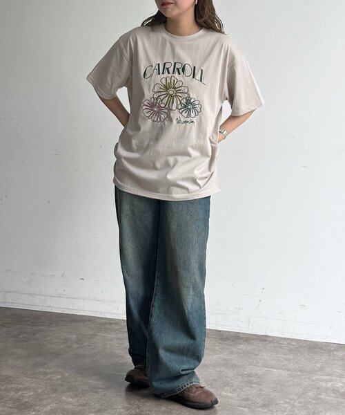 CPCM（シーピーシーエム）の「アソート刺繍半袖T（Tシャツ/カットソー・レディース・オフホワイト/チャコールグレー/アイボリー/ブラック/グレイッシュベージュ/ネイビー・FREE）」の18枚目の写真