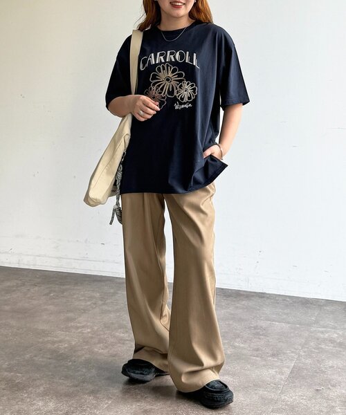 CPCM（シーピーシーエム）の「アソート刺繍半袖T（Tシャツ/カットソー・レディース・オフホワイト/チャコールグレー/アイボリー/ブラック/グレイッシュベージュ/ネイビー・FREE）」の13枚目の写真