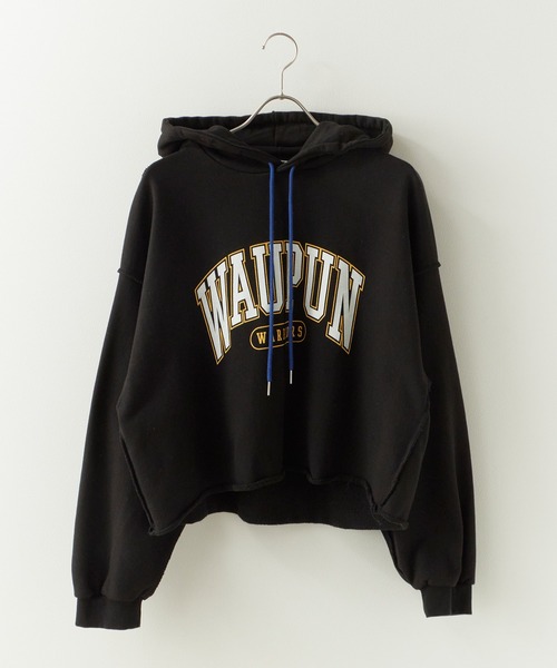 Chick(チック)の「Cotton Pile College Logo Cropped Hoodie / コットン パイル地 カレッジロゴ クロップドフーディ スウェット トレーナー 秋 秋服 2026年秋冬(パーカー・レディース・ホワイト/ブラック/パープル・FREE)」の22枚目の写真
