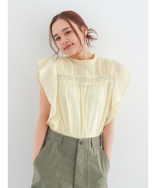 Ungrid(アングリッド)の「コットンノースリフリルブラウス(シャツ/ブラウス・レディース・ブラック/イエロー/オフホワイト/グリーン・FREE)」の18枚目の写真