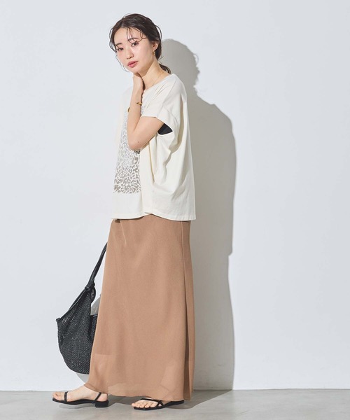 Munich（ミューニック）の「レオパードプリントタックフレンチスリーブT（Tシャツ/カットソー・レディース・カーキ/アイボリー・FREE）」の4枚目の写真