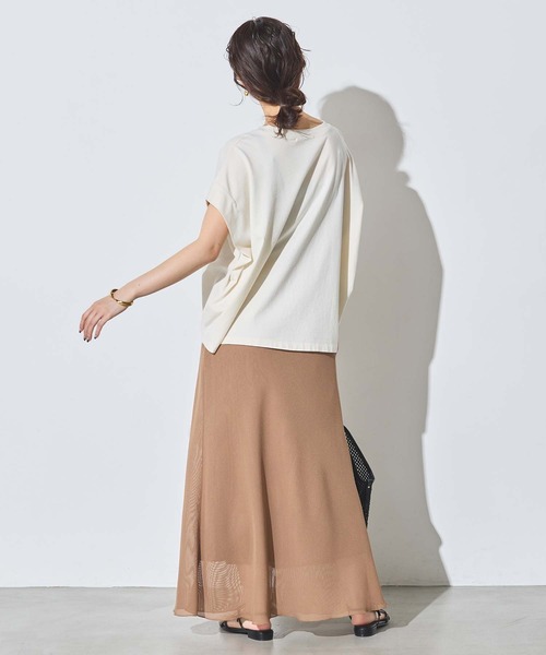 Munich（ミューニック）の「レオパードプリントタックフレンチスリーブT（Tシャツ/カットソー・レディース・カーキ/アイボリー・FREE）」の5枚目の写真