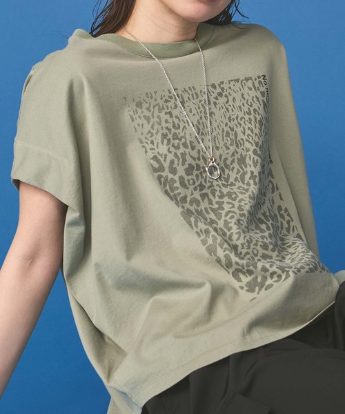 Munich（ミューニック）の「レオパードプリントタックフレンチスリーブT（Tシャツ/カットソー・レディース・カーキ/アイボリー・FREE）」の22枚目の写真