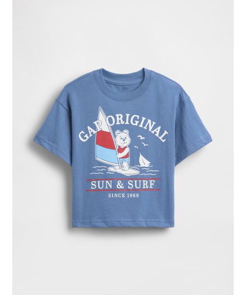 GAP(ギャップ)の「オーバーサイズ グラフィックTシャツ (幼児・ベビー)(Tシャツ/カットソー・キッズ・ライトブルー/ブルー/オフホワイト・100cm/95cm/90cm/80cm/110cm/105cm)」の4枚目の写真