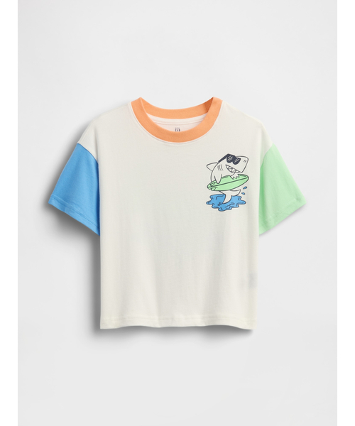 GAP(ギャップ)の「オーバーサイズ グラフィックTシャツ (幼児・ベビー)(Tシャツ/カットソー・キッズ・ライトブルー/ブルー/オフホワイト・100cm/95cm/90cm/80cm/110cm/105cm)」の7枚目の写真