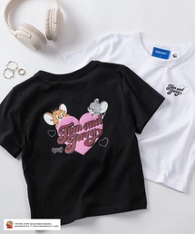 SEQUENZ（シークエンズ）の「【72】【TOM and JERRY/トムとジェリー】ジェリー＆タフィー ハートロゴ バックプリント クルーネックTシャツ/ピタT/チビT/レディース（Tシャツ/カットソー）」