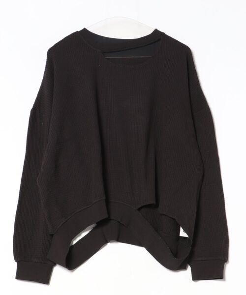 antiqua(アンティカ)の「綿100 オニワッフル ロンT(Tシャツ/カットソー・レディース・グレー/ブラック・ONESIZE)」の1枚目の写真
