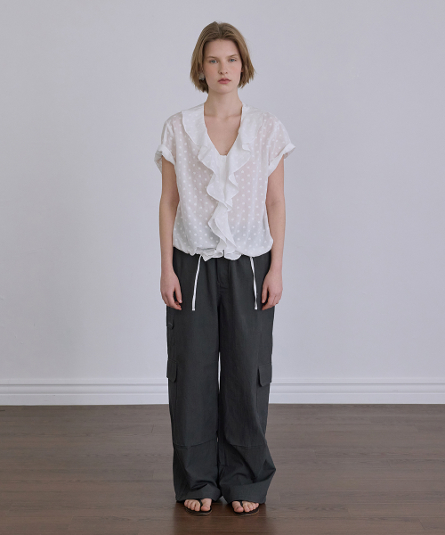 AFTERHOURS(アフターアワーズ)の「WASHED COTTON CARGO PANTS (CHARCOAL)(その他パンツ・レディース・チャコール・FREE)」の3枚目の写真