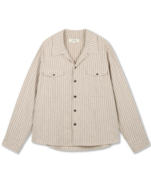 RISE&BELOW（ライズアンドビロー）の「ユーティリティオーバーシャツ リネンストライプ（シャツ/ブラウス）」