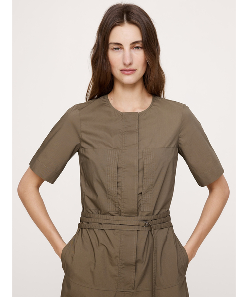 Banana Republic(バナナリパブリック)の「コットン ポプリン シャツドレス(ワンピース・レディース・ネイビー/ブラウン・XS/L/M/S)」の5枚目の写真