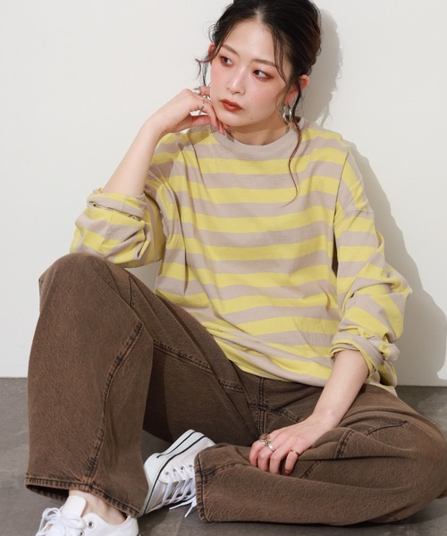 SO(エスオー)の「ロングTシャツ(Tシャツ/カットソー・レディース・グレー/ブルー・FREE)」の3枚目の写真