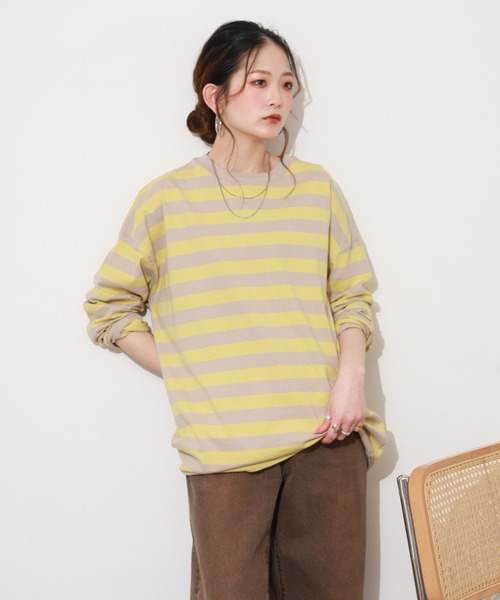 SO(エスオー)の「ロングTシャツ(Tシャツ/カットソー・レディース・グレー/ブルー・FREE)」の4枚目の写真