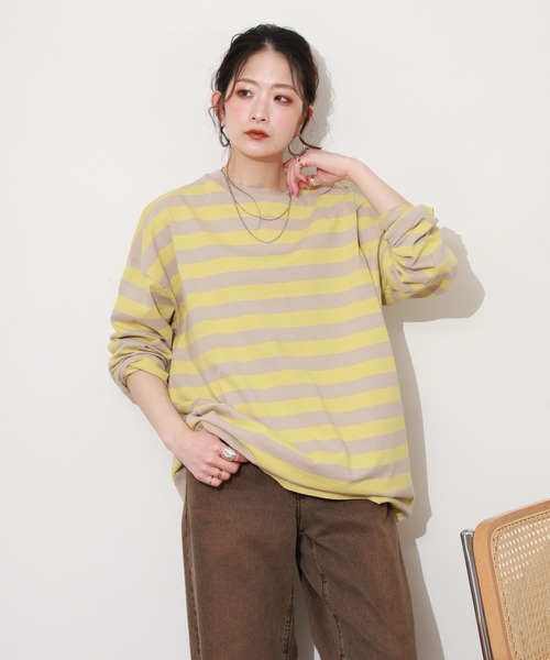 SO(エスオー)の「ロングTシャツ(Tシャツ/カットソー・レディース・グレー/ブルー・FREE)」の5枚目の写真