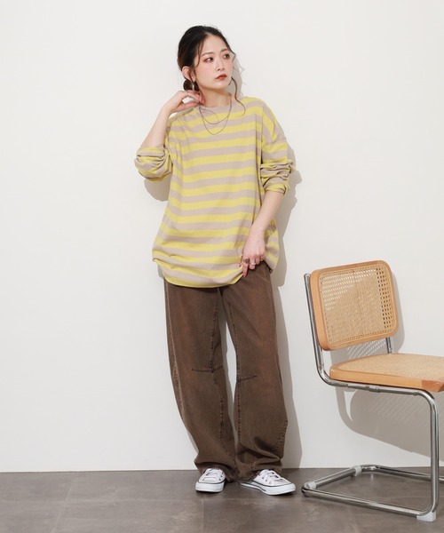 SO(エスオー)の「ロングTシャツ(Tシャツ/カットソー・レディース・グレー/ブルー・FREE)」の8枚目の写真
