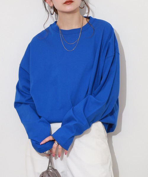 SO(エスオー)の「ロングTシャツ(Tシャツ/カットソー・レディース・グレー/ブルー・FREE)」の9枚目の写真