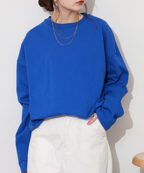 SO(エスオー)の「ロングTシャツ(Tシャツ/カットソー・レディース・グレー/ブルー・FREE)」の10枚目の写真