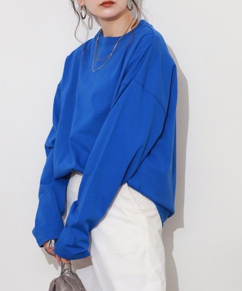 SO(エスオー)の「ロングTシャツ(Tシャツ/カットソー・レディース・グレー/ブルー・FREE)」の13枚目の写真