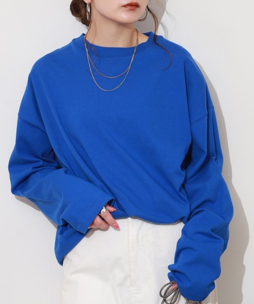 SO(エスオー)の「ロングTシャツ(Tシャツ/カットソー・レディース・グレー/ブルー・FREE)」の11枚目の写真