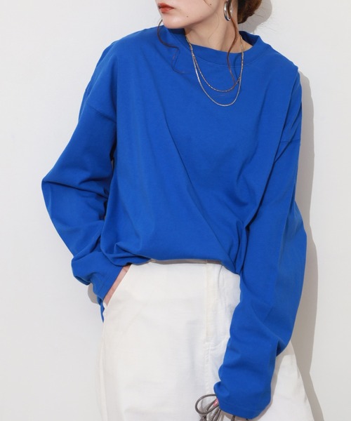 SO(エスオー)の「ロングTシャツ(Tシャツ/カットソー・レディース・グレー/ブルー・FREE)」の12枚目の写真