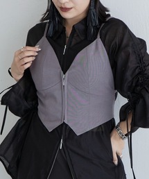 Lui's（ルイス）の「【miu企画/WEB限定】ダブルジップビスチェ（Tシャツ/カットソー）」