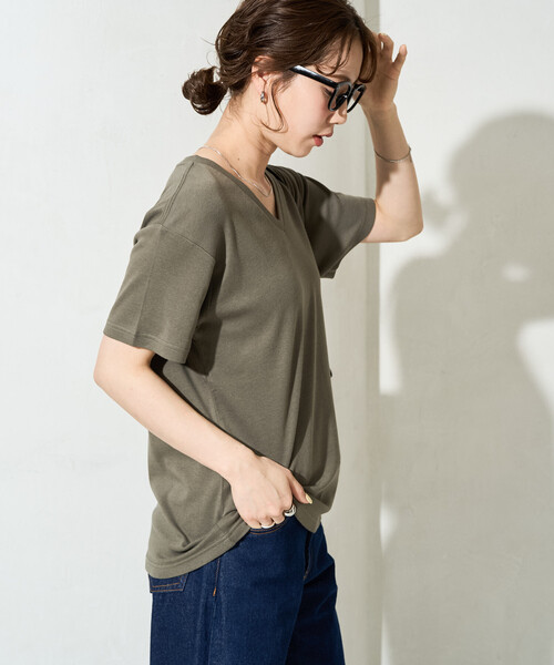 限定展開 <抗菌防臭・接触冷感>MINT(ミント) Vネック 半袖 Tシャツ（T