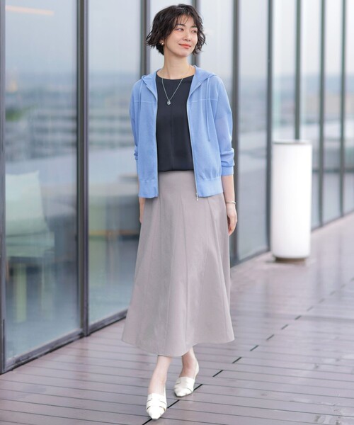 J.PRESS Ladies(J.プレス レディス)の「【WEB限定カラーあり】SHEER LIGHT KNIT パーカー(パーカー・レディース・ネイビー系/ホワイト系/スカイブルー系/ブラック系/ベージュ系・SMALL)」の17枚目の写真