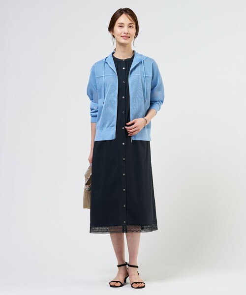 J.PRESS Ladies(J.プレス レディス)の「【WEB限定カラーあり】SHEER LIGHT KNIT パーカー(パーカー・レディース・ネイビー系/ホワイト系/スカイブルー系/ブラック系/ベージュ系・SMALL)」の20枚目の写真