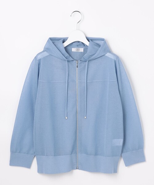 J.PRESS Ladies(J.プレス レディス)の「【WEB限定カラーあり】SHEER LIGHT KNIT パーカー(パーカー・レディース・ネイビー系/ホワイト系/スカイブルー系/ブラック系/ベージュ系・SMALL)」の6枚目の写真