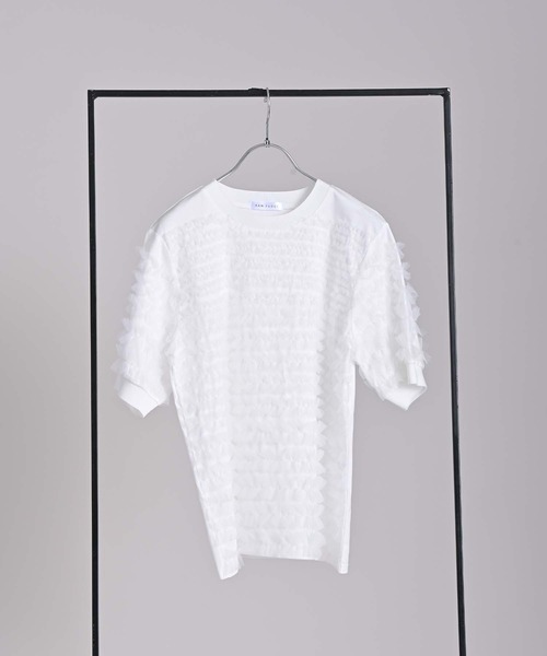 RAW FUDGE(ローファッジ)の「シルケット天竺×チュールティアードプルオーバー(Tシャツ/カットソー・レディース・ブラック/オフホワイト・M)」の11枚目の写真