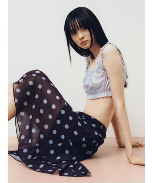 LILY BROWN（リリーブラウン）の「フルーツシフォンスカート（スカート・レディース・パープル/ブラック/ホワイト・1/0）」の6枚目の写真