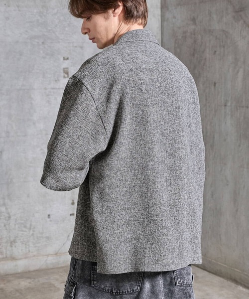 SERACE（セラス）の「【SERACE】Fireman tweed short sleeve shirt / ファイヤーマンツイード半袖シャツ（シャツ/ブラウス・メンズ・グレー/ブラック・S/M/L）」の4枚目の写真