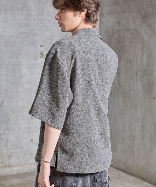 SERACE（セラス）の「【SERACE】Fireman tweed short sleeve shirt / ファイヤーマンツイード半袖シャツ（シャツ/ブラウス・メンズ・グレー/ブラック・S/M/L）」の5枚目の写真