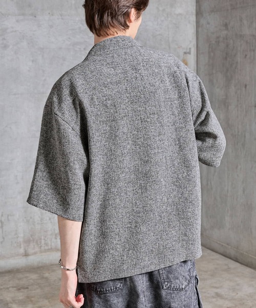 SERACE（セラス）の「【SERACE】Fireman tweed short sleeve shirt / ファイヤーマンツイード半袖シャツ（シャツ/ブラウス・メンズ・グレー/ブラック・S/M/L）」の6枚目の写真