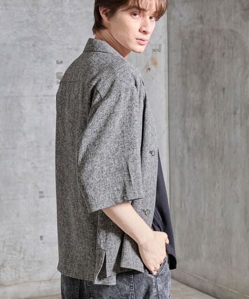 SERACE（セラス）の「【SERACE】Fireman tweed short sleeve shirt / ファイヤーマンツイード半袖シャツ（シャツ/ブラウス・メンズ・グレー/ブラック・S/M/L）」の7枚目の写真