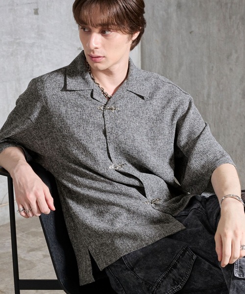 SERACE（セラス）の「【SERACE】Fireman tweed short sleeve shirt / ファイヤーマンツイード半袖シャツ（シャツ/ブラウス・メンズ・グレー/ブラック・S/M/L）」の10枚目の写真