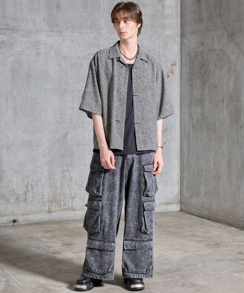 SERACE（セラス）の「【SERACE】Fireman tweed short sleeve shirt / ファイヤーマンツイード半袖シャツ（シャツ/ブラウス・メンズ・グレー/ブラック・S/M/L）」の14枚目の写真