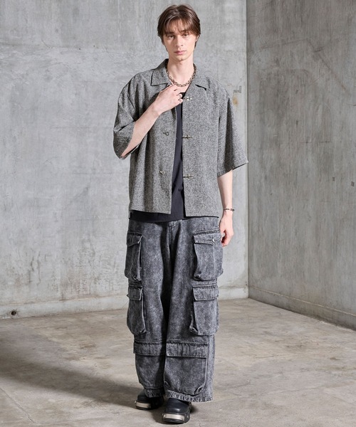 SERACE（セラス）の「【SERACE】Fireman tweed short sleeve shirt / ファイヤーマンツイード半袖シャツ（シャツ/ブラウス・メンズ・グレー/ブラック・S/M/L）」の15枚目の写真