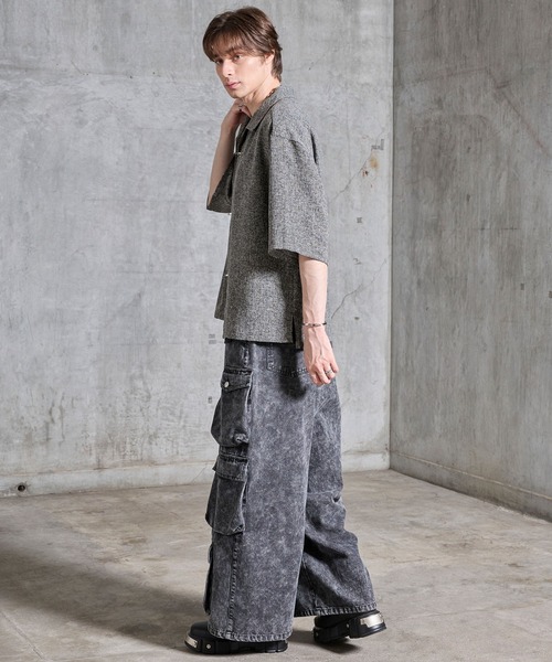 SERACE（セラス）の「【SERACE】Fireman tweed short sleeve shirt / ファイヤーマンツイード半袖シャツ（シャツ/ブラウス・メンズ・グレー/ブラック・S/M/L）」の16枚目の写真
