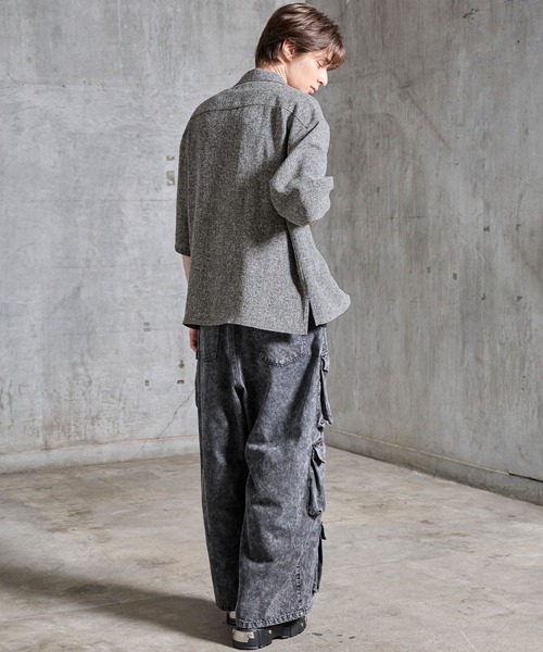 SERACE（セラス）の「【SERACE】Fireman tweed short sleeve shirt / ファイヤーマンツイード半袖シャツ（シャツ/ブラウス・メンズ・グレー/ブラック・S/M/L）」の19枚目の写真