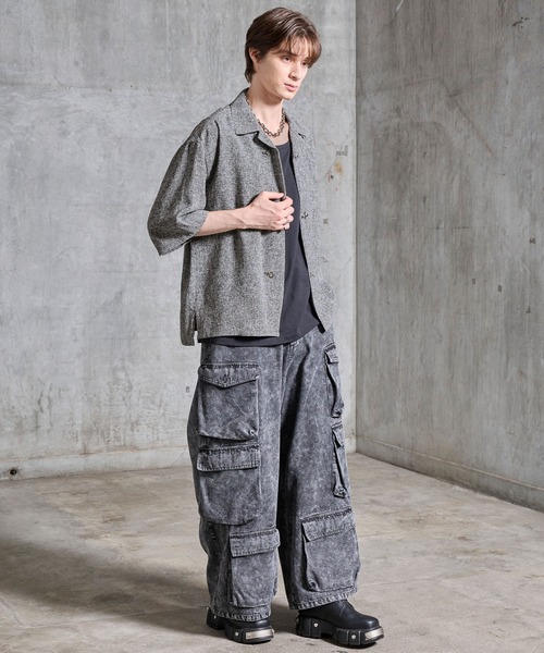 SERACE（セラス）の「【SERACE】Fireman tweed short sleeve shirt / ファイヤーマンツイード半袖シャツ（シャツ/ブラウス・メンズ・グレー/ブラック・S/M/L）」の21枚目の写真