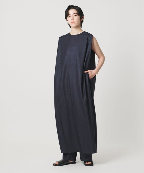 MARW UNITED ARROWS（マルゥ ユナイテッドアローズ）の「＜MARW UNITED ARROWS＞タック ドレープ ワンピース UVカット・接触冷感（ワンピース・レディース・ダークグレー/ネイビー/ダークブラウン・34/36/38）」の7枚目の写真