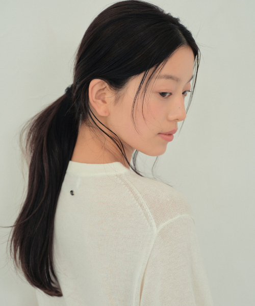 WEDNESDAYOASISFORWOMEN（ウェンズデー オアシス フォー ウーマン）の「ロワン リネン ラウンド ハーフ ニット_IVORY(WC26KN04)（ニット/セーター・レディース・アイボリー・OS）」の4枚目の写真