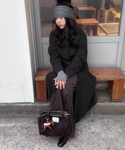 MUCENT（ムセント）の「【日本未発売/WEB限定】MUCENT(ムセント)/軽量 A4収納可 ロゴパッチ ショルダー トートバッグ/TIVE LEATHER SHOULDER BAG UNISEX（ショルダーバッグ・レディース・ブラック/ブラウン・FREE）」の14枚目の写真