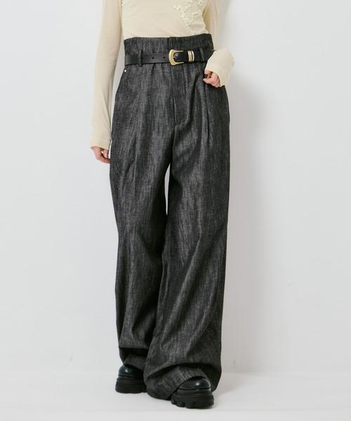 IHNN(イン)の「【IHNN/イン】DENIM WIDE PANTS/デニムワイドパンツ(デニムパンツ・レディース・ブラック・36/38)」の4枚目の写真