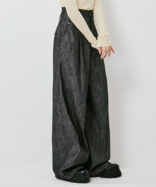 IHNN(イン)の「【IHNN/イン】DENIM WIDE PANTS/デニムワイドパンツ(デニムパンツ・レディース・ブラック・36/38)」の6枚目の写真