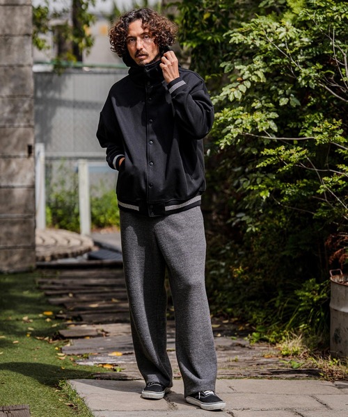CAMBIO(カンビオ)の「mp15107-Brushed Waffle Wide Straight Pants ワッフルワイドストレートパンツ(A71526cmb)(その他パンツ・メンズ・キナリ/ブラック/チャコール・S/L/M)」の20枚目の写真